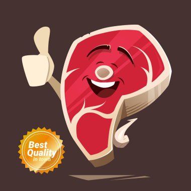 Piece of red raw fresh meat clipart