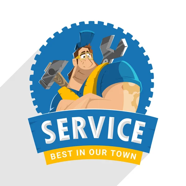 House auto car repair service tool shop store logo design — Stock Vector