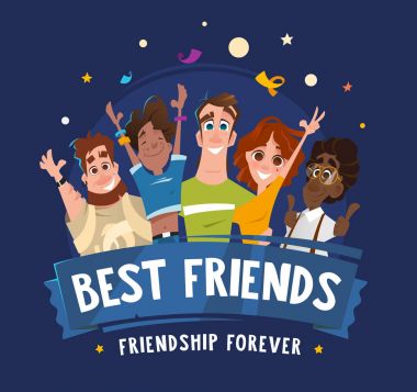 Grup takım mutlu gülümseme gençler öğrenciler arkadaşlar