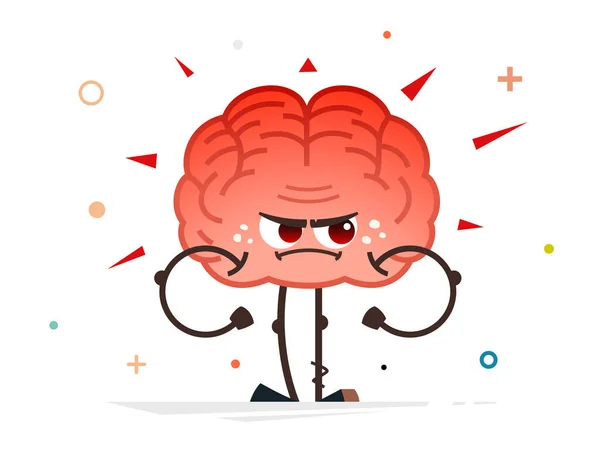 Θυμωμένο Κόκκινο Ανθρώπινο Εγκεφαλικό Διάνυσμα Χαρακτήρα — Διανυσματικό Αρχείο