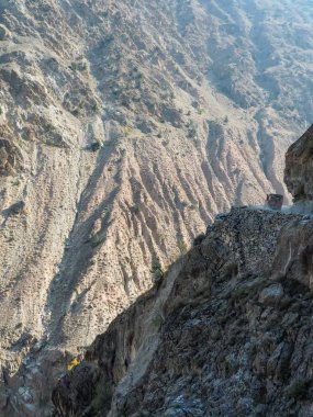 Fairy Meadows, Nanga Parbat'ın, Pakistan için bir Jeep Ride tehlikeli yol