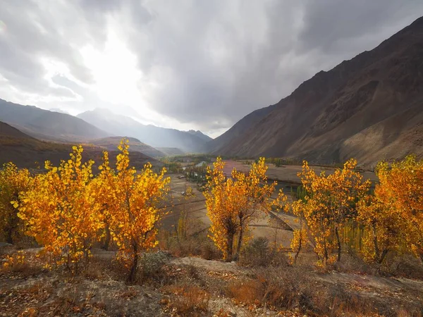 Gouden herfst In Gilgit-Baltistan, Pakistan, Phander Valley, Phander Lake, vermengd District — Stockfoto