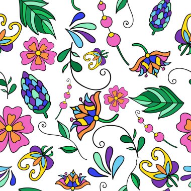 Vektör çiçek desenli. Duvar kağıdı, desen dolgularını, web sayfası arka planı, yüzey dokuları için seamless modeli-ebilmek var olmak kullanılmış