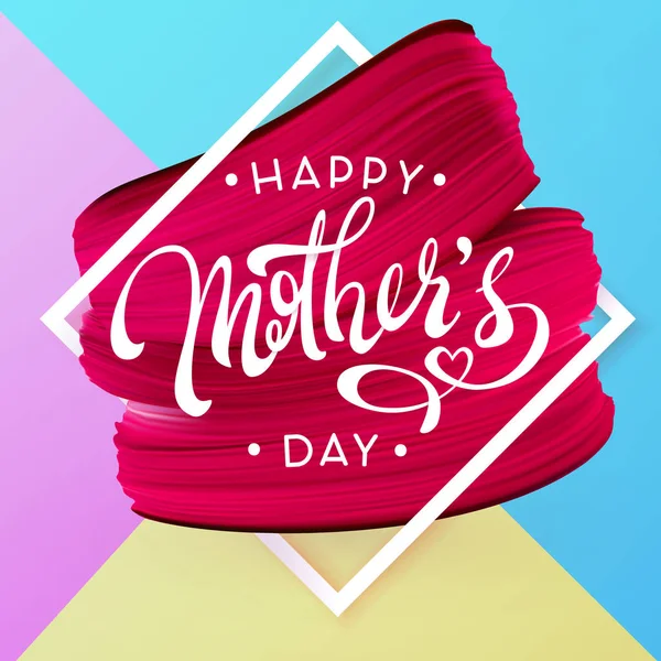 Happy Mother Day, Spring holiday pink, blue and yellow background.