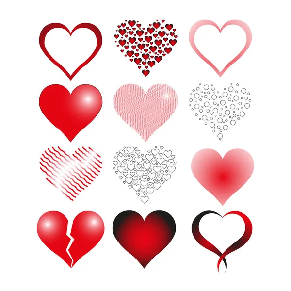 Heart Icon Set — Stock Vector