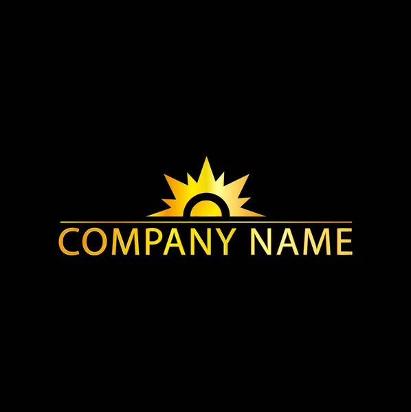 Altın efektli güneş logosu