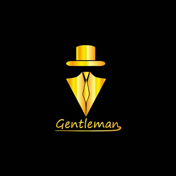 Golden Gentleman Logo — Stock Vector