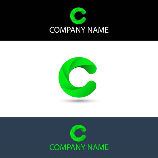 Logo semplice lettera C verde — Vettoriale Stock