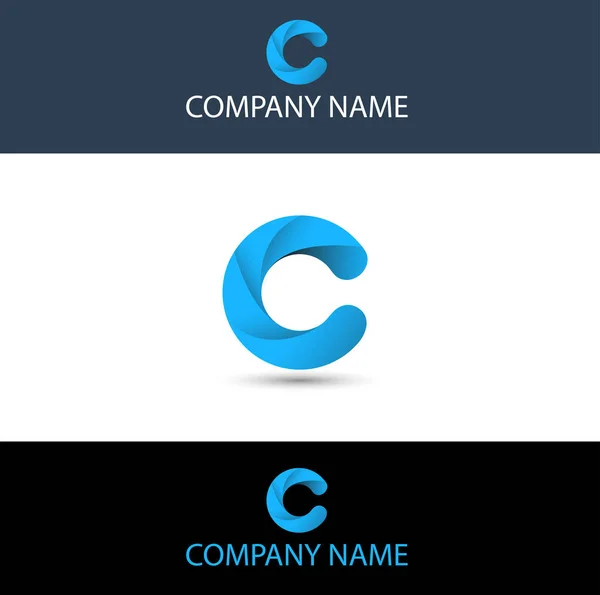 Logo bleu simple lettre C — Image vectorielle