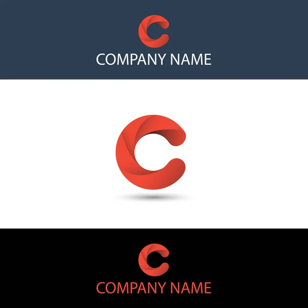 Logo semplice lettera C rossa — Vettoriale Stock