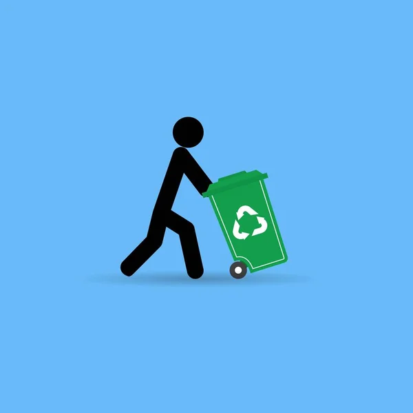 Trash Man voor Cleaner — Stockvector