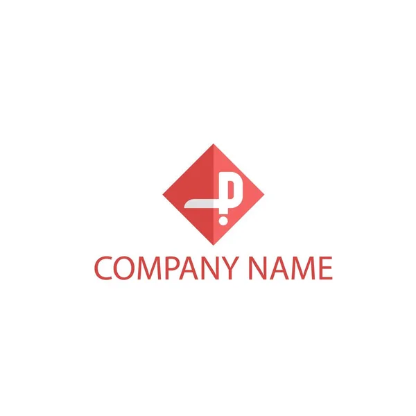 Logo lettera P rossa — Vettoriale Stock