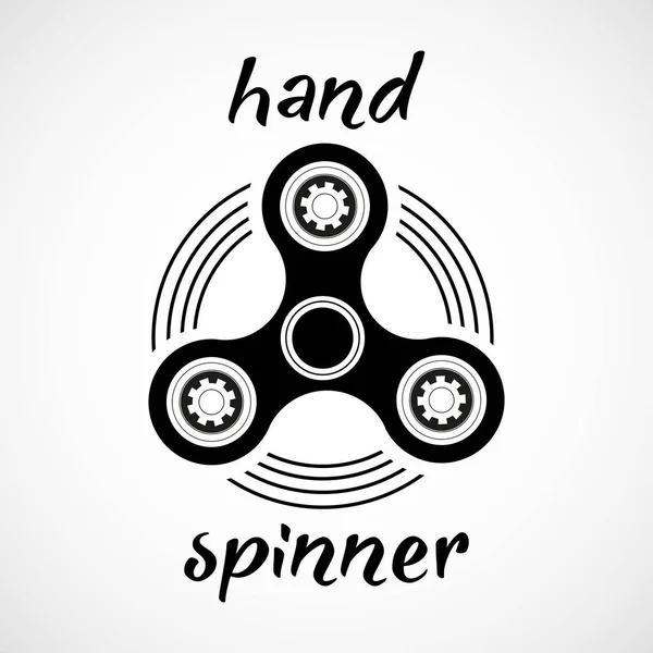 Hand Spinner Emblem — Stock Vector