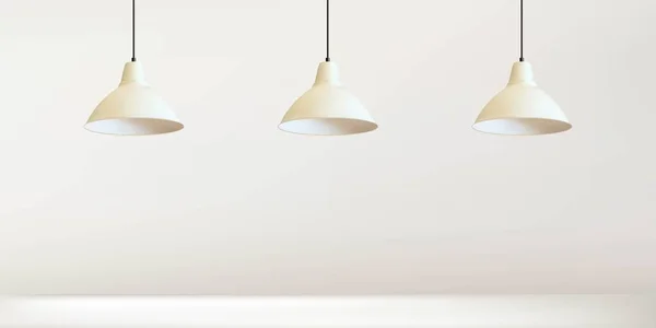 Einfache dreilampe mit weißer wand — Stockvektor