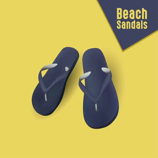 Пляжные сандалии, вектор — стоковый вектор