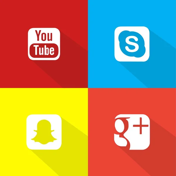 Ikoner för sociala nätverk — Stock vektor