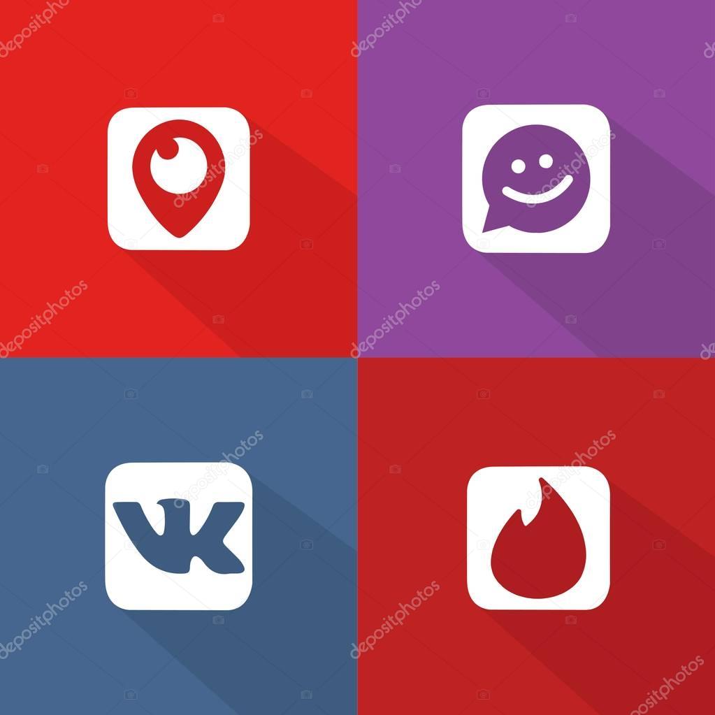 Social Network Icon Web Buttons, Vector, Illustration