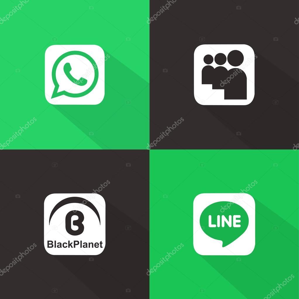 Social Network Icon Web Buttons, Vector, Illustration