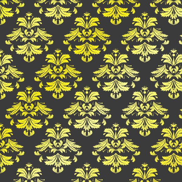 Seamless Golden Damask Pattern Background
