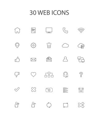 30 gri renk basit Web Simgeler