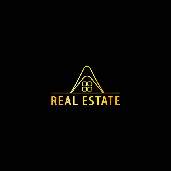 Golden Real Estate Logo — Stock Vector