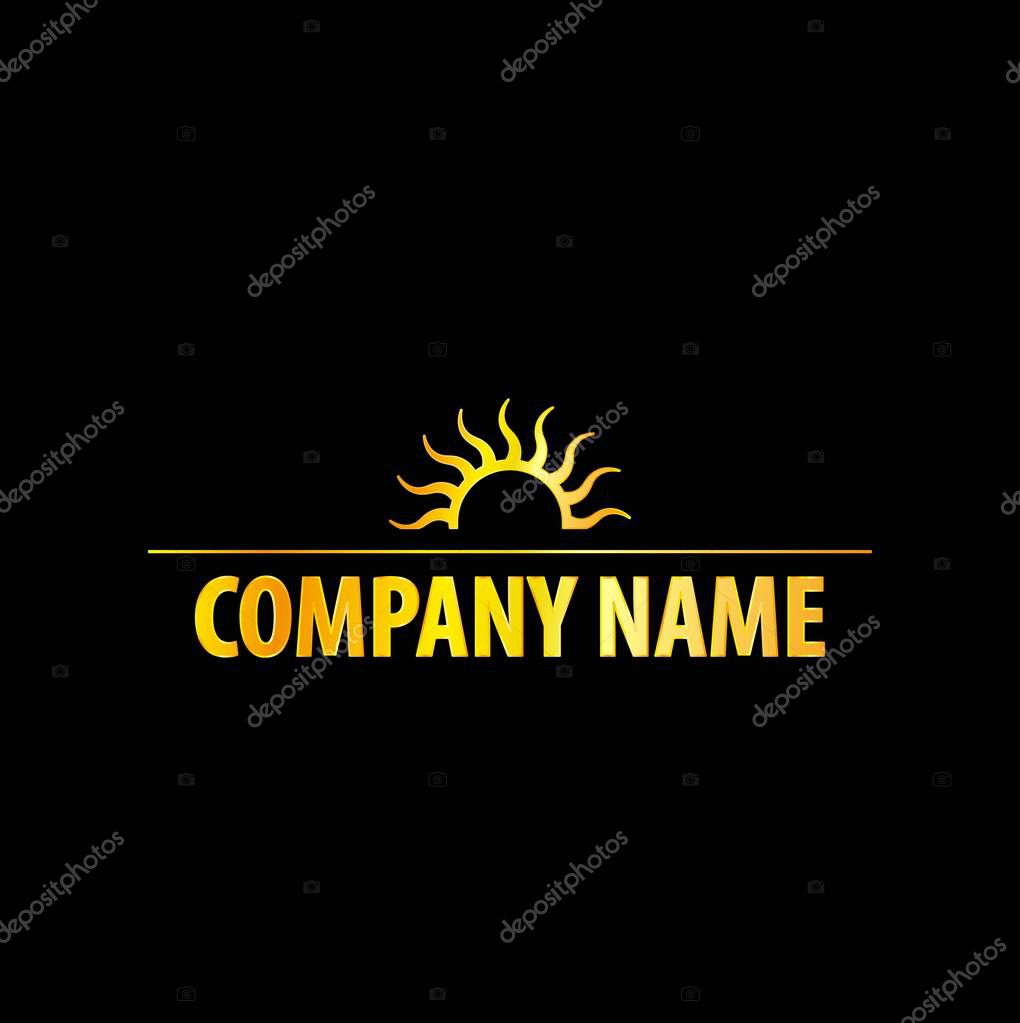 Sun Logo With Golden Effect, Eps8 File, Vector, Illustration