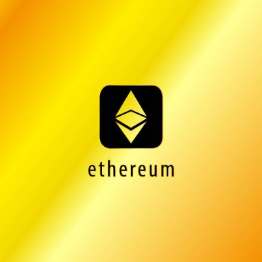 Altın Ethereum simge vektör