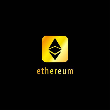 Altın Ethereum simge vektör
