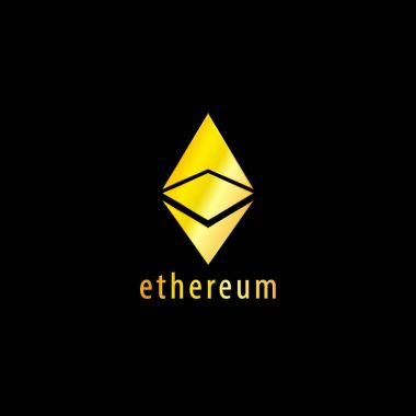 Altın Ethereum simge vektör
