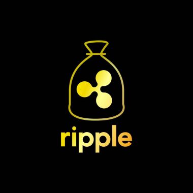 Altın dalgalanma Kripto para simgesi çanta, vektör, illüstrasyon, Eps dosyası olarak