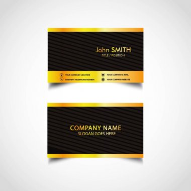 Altın kartvizit şablonu, vektör, illüstrasyon, Eps dosyası