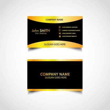 Altın kartvizit şablonu, vektör, illüstrasyon, Eps dosyası