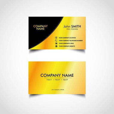 Altın kartvizit şablonu, vektör, illüstrasyon, Eps dosyası