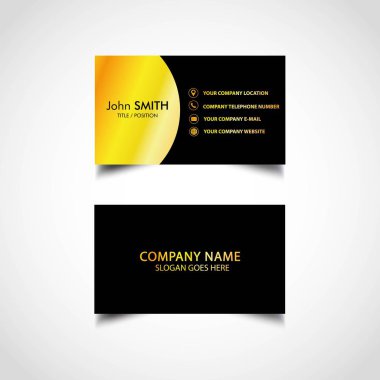 Altın kartvizit şablonu, vektör, illüstrasyon, Eps dosyası