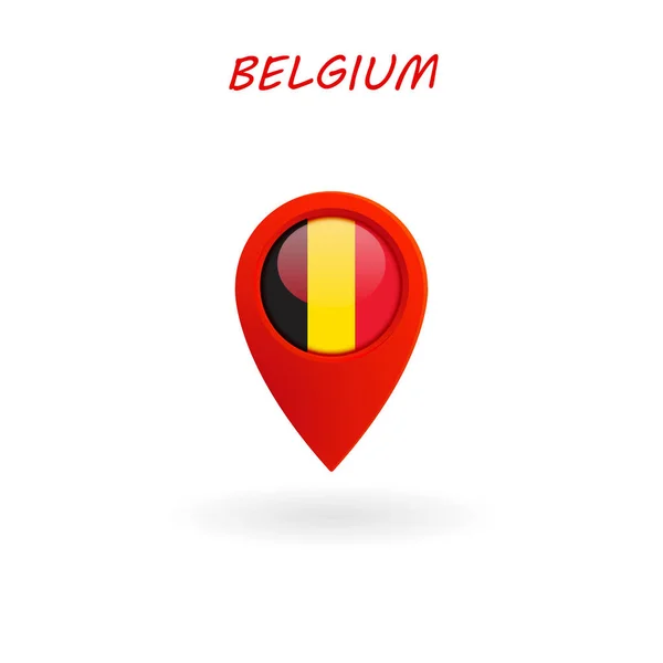 Icono Ubicación Para Bandera Bélgica Vector Ilustración Archivo Eps — Vector de stock