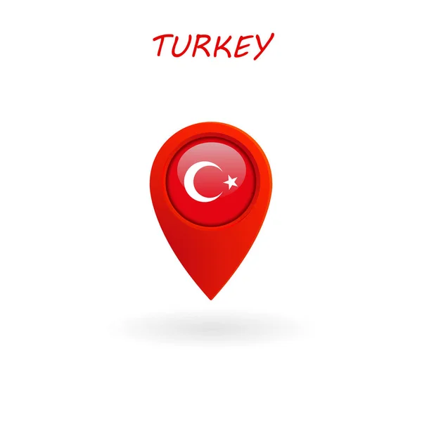 Locatiepictogram Voor Turkije Vlag Vector Illustratie Eps Bestand — Stockvector