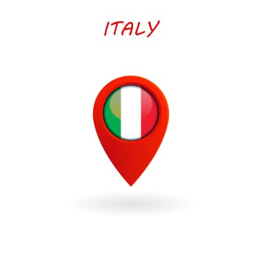 İtalya bayrağı, vektör, illüstrasyon, Eps dosyası konumu simgesi