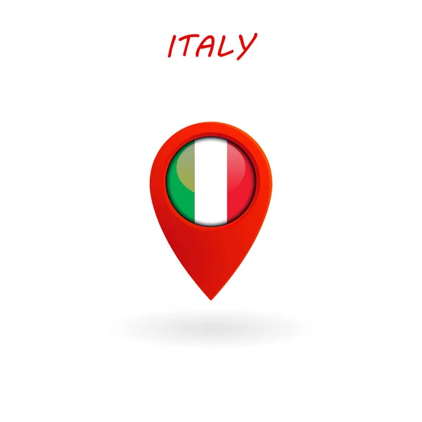 Posizione Icona Italia Bandiera Vettore Illustrazione File Eps — Vettoriale Stock