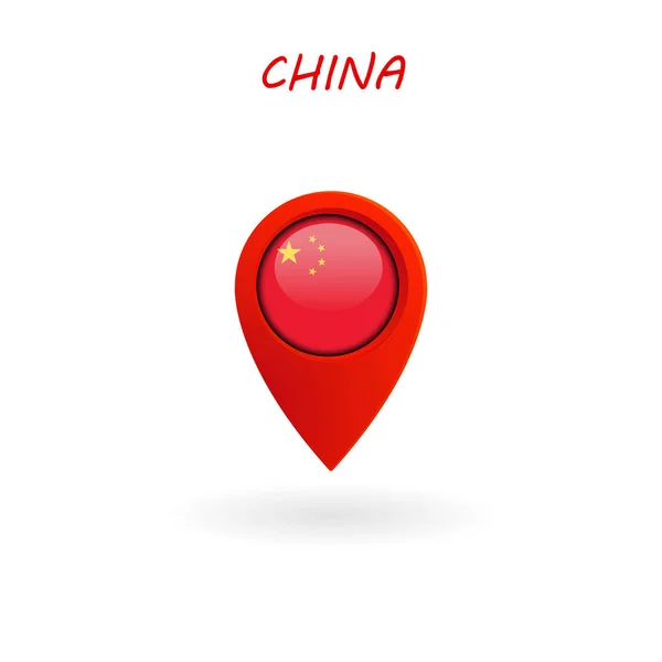Standort Symbol Für China Flagge Vektor Illustration Eps Datei — Stockvektor
