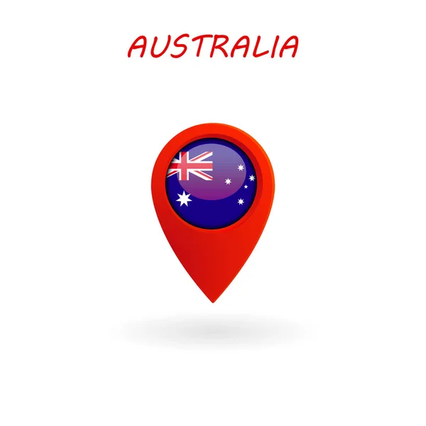 Umístění Ikony Austrálie Vlajka Vektorové Obrázku Souboru Eps — Stockový vektor