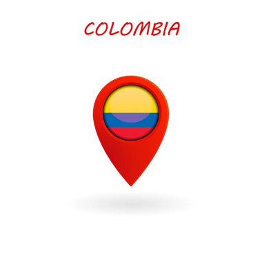 Kolombiya bayrak, vektör, illüstrasyon, Eps dosyası konumu simgesi