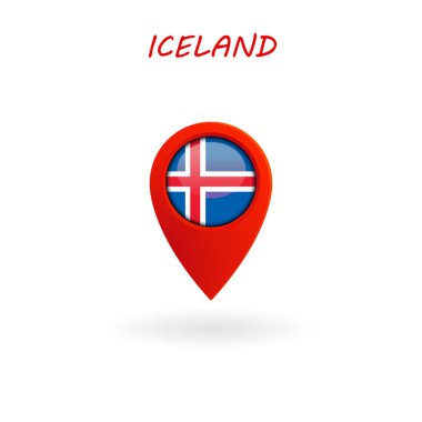 İzlanda bayrağı, vektör, illüstrasyon, Eps dosyası konumu simgesi