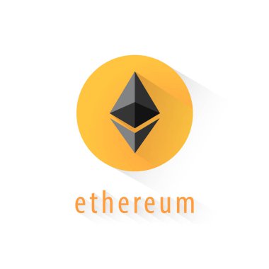 Ethereum Kripto para birimi turuncu Circle kutsal kişilerin resmi, vektör, illüstrasyon, Eps dosyası
