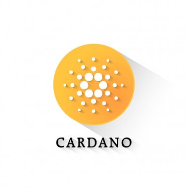 Cardano Kripto para birimi turuncu Circle kutsal kişilerin resmi, vektör, illüstrasyon, Eps dosyası