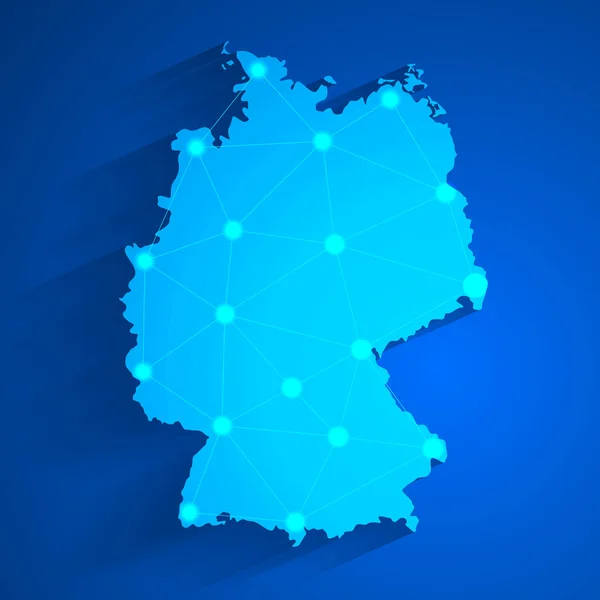 Simple Blue Germany Map Technology Background Vector Illustration Eps File — Stock Vector