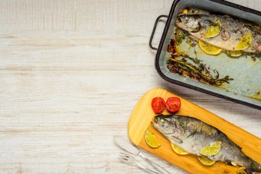 Kopya alanı ile Fırında Balık