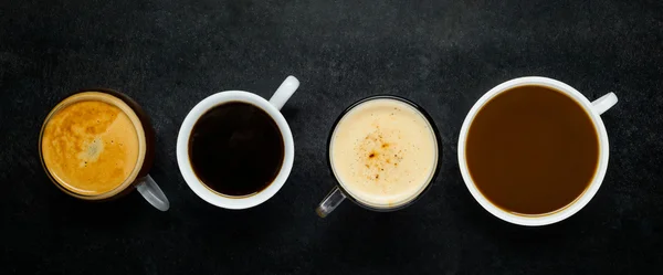 Verschillende koffie typen — Stockfoto