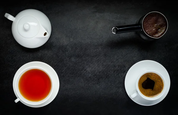 Tee und Kaffee mit Kopierraum — Stockfoto
