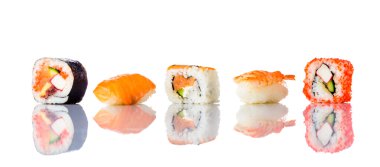 Sushi Rolls Isolated on White Background clipart