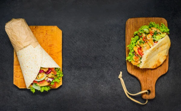 Hünkar ve kopya alanı ile Shawarma sandviç